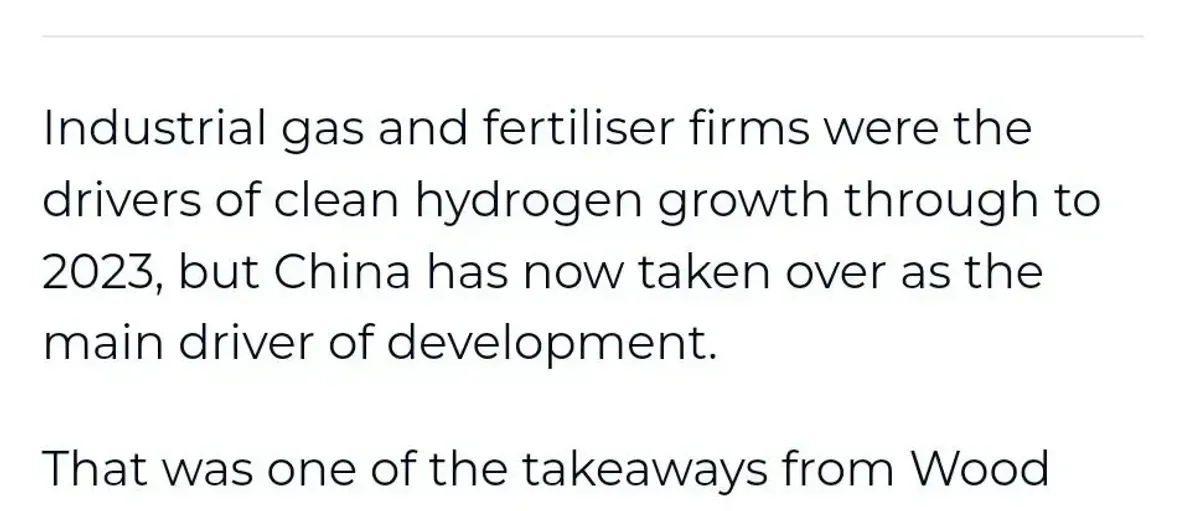 伍德麦肯兹报告:中国成为全球绿氢主要驱动力 降本可期