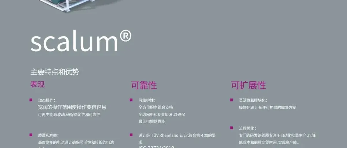 37套4000Nm³/h电解槽 交付740兆瓦绿氢工厂