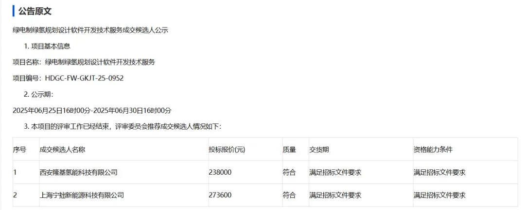 隆基氢能预中标中国核电绿电制绿氢规划设计软件开发服务
